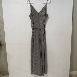 H&M Black & White Striped Maxi Dress with Belt | Size M